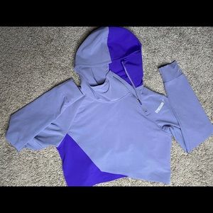 Gymshark purple asymmetric cropped hoodie